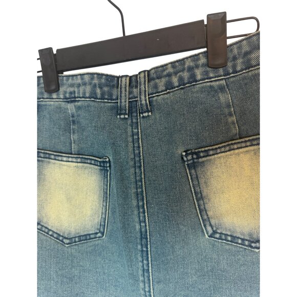 2/$30 NWT PrettyLittleThing 4 Denim Pleated Mini Skirt - Picture 9 of 16